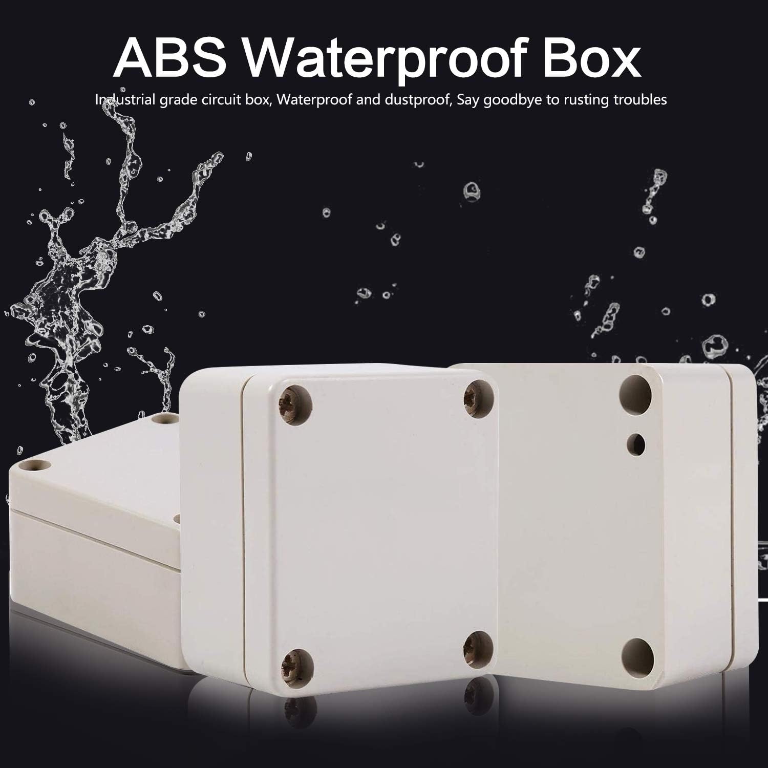 Junction Box IP66 Waterproof Dustproof Thermoplastic ABS Junction Box Wire Connection Electrical Project Outdoor Enclosure(63 x 57 x 35mm) 1