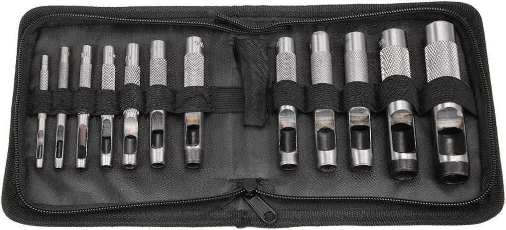 uptodateproducts 12Pcs Round Steel Hollow Punch Set 3mm to 16mm Leather Craft Hollow Hole Punch Tools for Leather, Watch Band, Gasket Belt, Shoe, Etc (B0CT8DHXJB) Amazon Price History, Amazon Price Tracker
