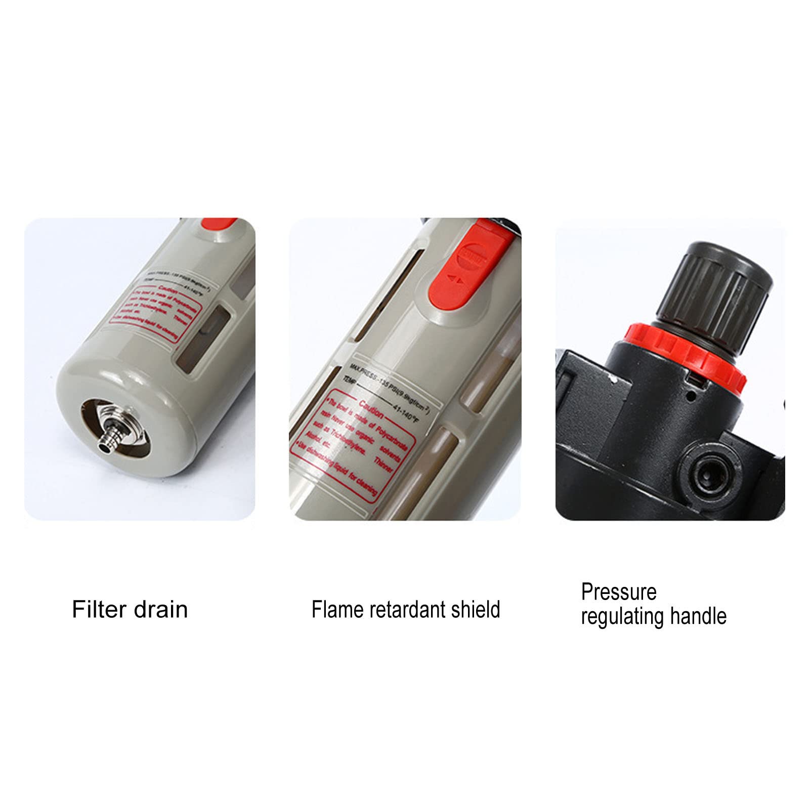 Regolatore del filtro dell'aria compressa Separatore del separatore dell'olio dell'acqua con filtrazione forte in lega di alluminio premium G1/4 per officina