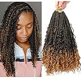 8 packs Crochet Box Braids 8pack Bohomian Box Braids Curly Ends 16 Stands/pack 3X Synthetic Goddess...