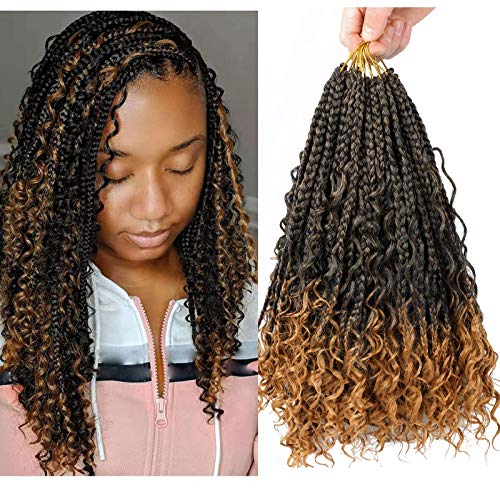 8 Packs Crochet Box Braids 8Pack Bohomian Box Braids Curly Ends 16 Stands/Pack 3X Synthetic Goddess Box Braids Crochet Hair For Black Women T27 #TOP25