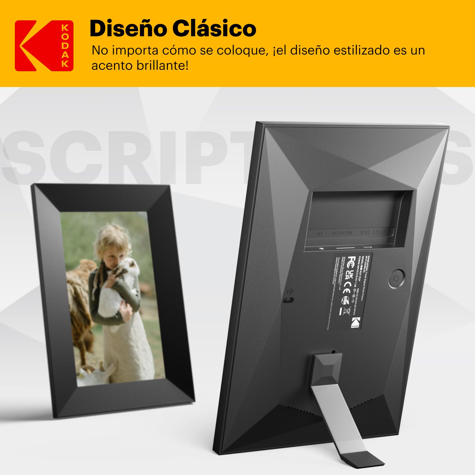 KODAK Marco de fotos digital de 7 pulgadas, WiFi, marco electrónico HD IPS, pantalla táctil, marco de fotos inteligente, nube con aplicación, memoria de 32 GB, rotación automática, compartir imágenes