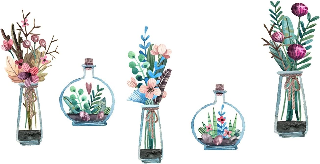 Pegatinas de pared para plantas de maceta, pared extraíble, vinilo, decoración para habitación de los niños, hermosas pegatinas de pared para cualquier habitación escolar, pegatinas de pared magnolia