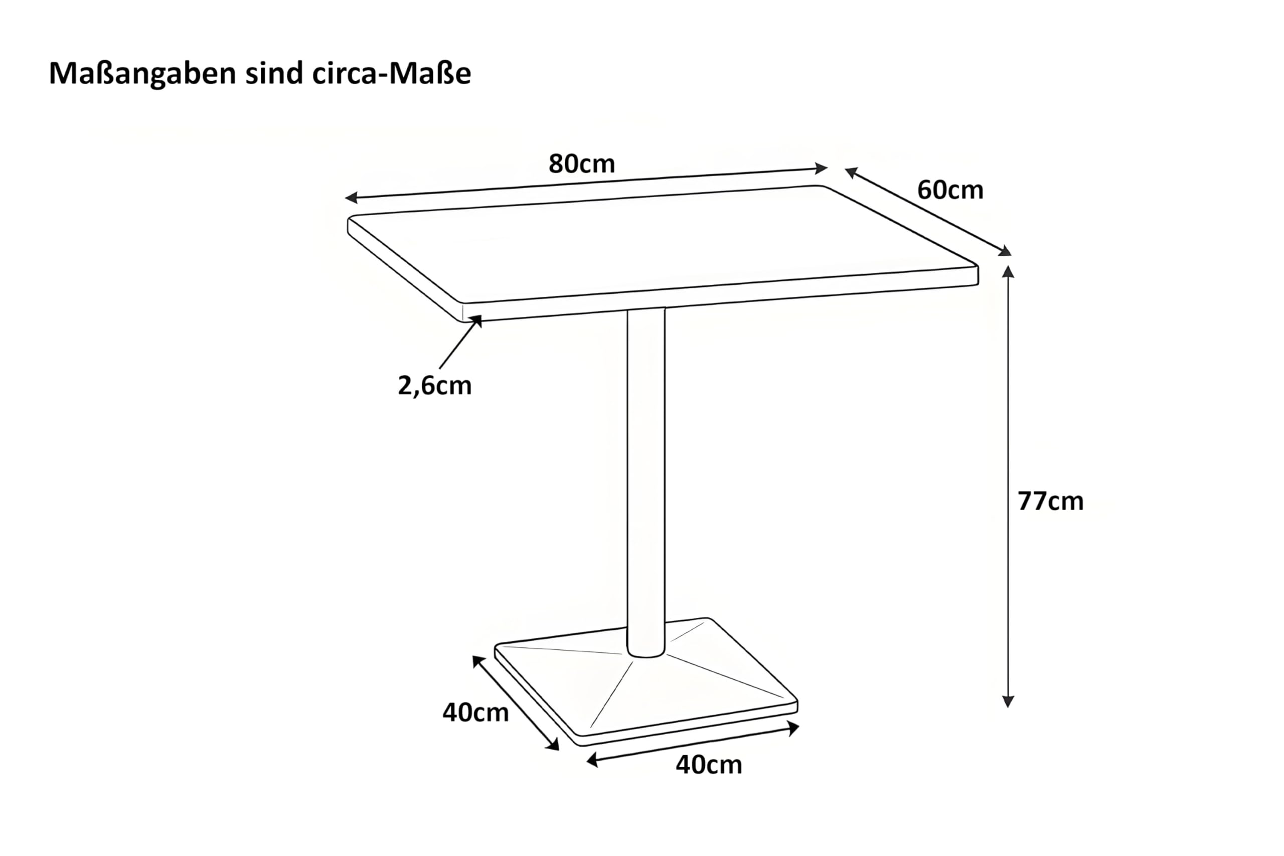 SAM Bistrotisch INES | 80 x 60 cm | Akazienholz massiv | Farbe: Natur | echte Baumkante | Säulen-Gestell Metall Schwarz | Baumkantentisch/Säulentisch/Esstisch für Küche, Café & Essbereich