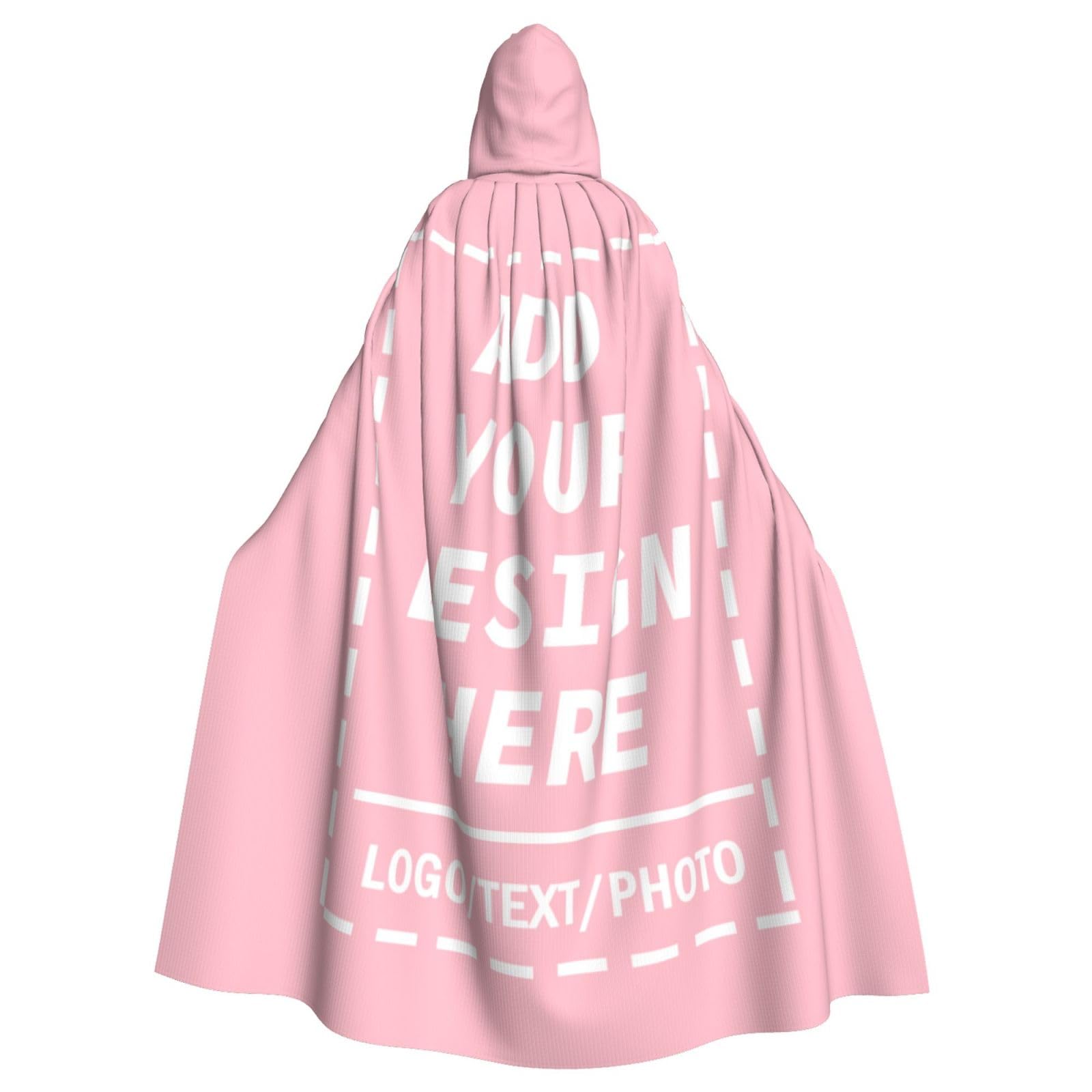 Custom Cape with Photo Personalised Black Cloak with Hood Custom Witches Cape Cosplay with Image Text Name Funny Gifts Accessories Adult Fancy Dress Costume for Masquerade, Halloween, Family Party