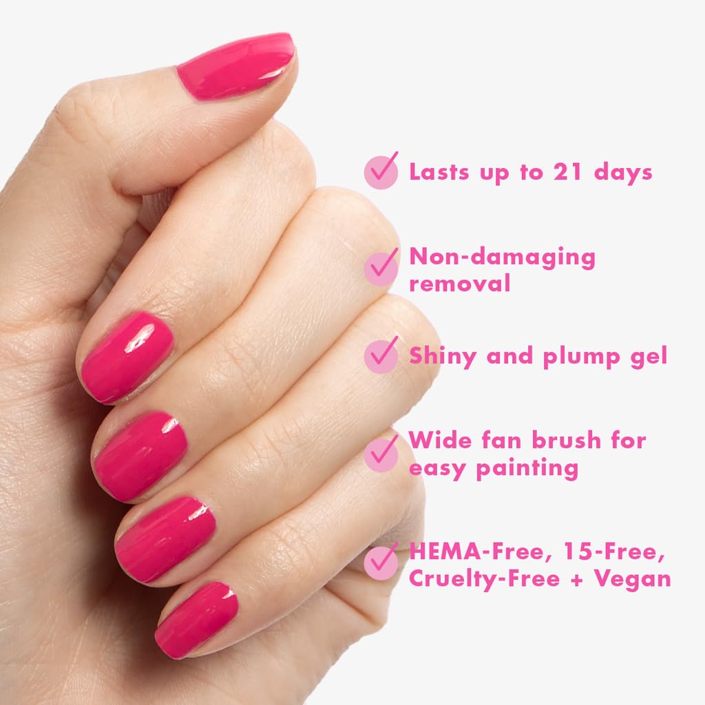Olive & June Bestsellers Gel Polish Set | UV LED Nail Lamp Needed | Includes 6 Shades (HD, KMC, Pink Goldfish, Icing Is The Best Part, Prom, XOXO) + Gel Top Coat & Base Coat & Peel-Off Base