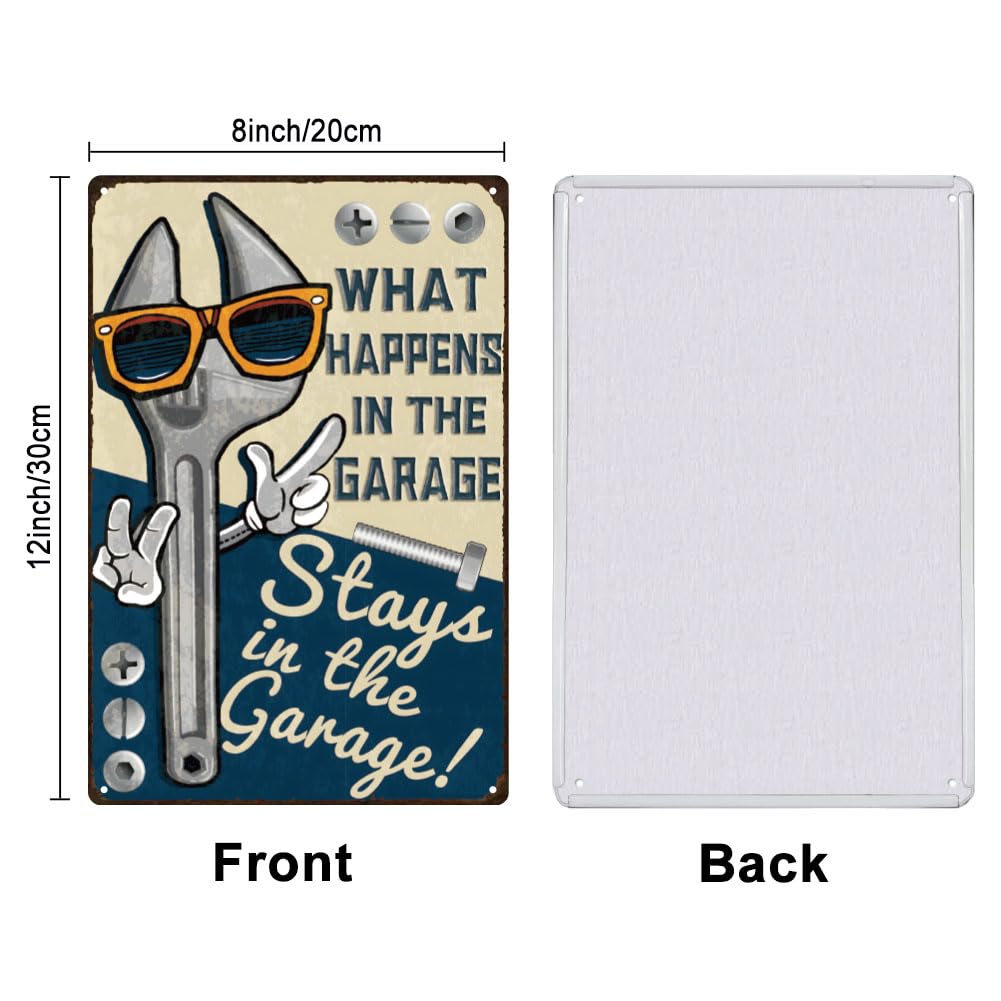 SUPERDANT Cartelli In Latta con Chiave Inglese Poster Retrò In Metallo Decorazione per Caverne Degli Uomini Cartelli per Attrezzi per Veicoli di Manutenzione per Casa Garage Ristoranti Caffè 20x30cm