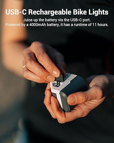 Miniatura 7 de Magicshine EVO 1700 luces de bicicleta montadas debajo para montar de noche, faro de bicicleta recargable USB-C, IPX 6 impermeable luz delantera de