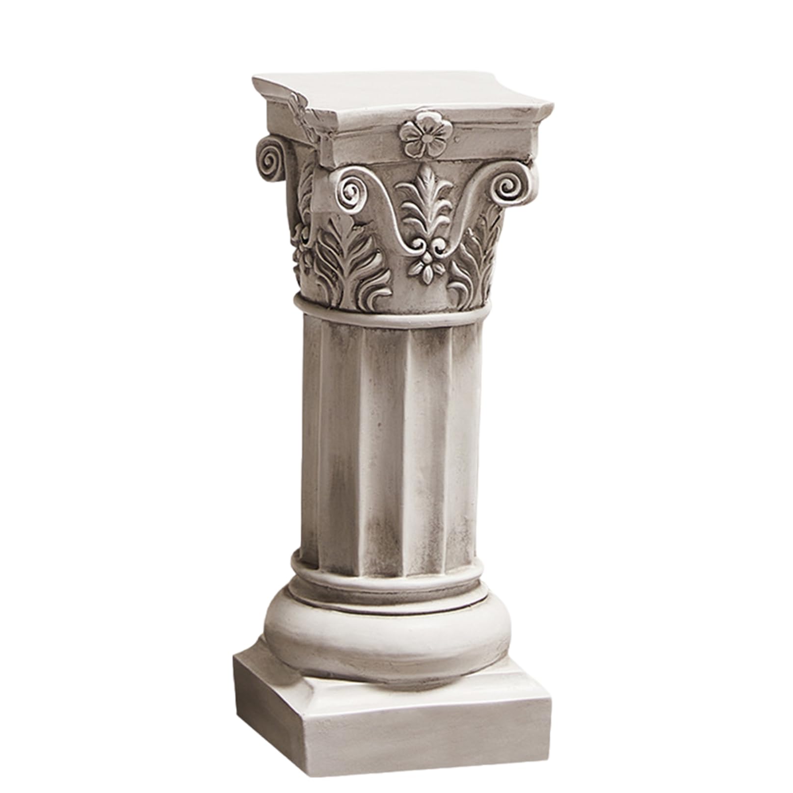 Suxdlan White Roman Column Figurine 5.3X5.3x13.6 Realistic Greek Column Statue Diy Friendly Resin Roman Decor For Hallway, Garden, Yard