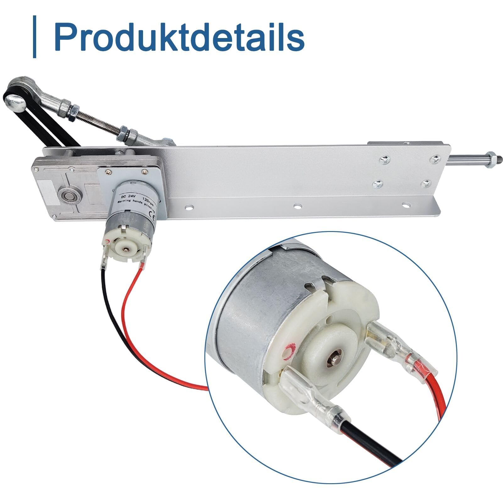 Motor de pistón alternativo CC 24 V, máximo empuje 18 kg, carrera ajustable de 3 cm a 15 cm, 120 rpm, con regulador de velocidad (24 V, 150 mm120 rpm)