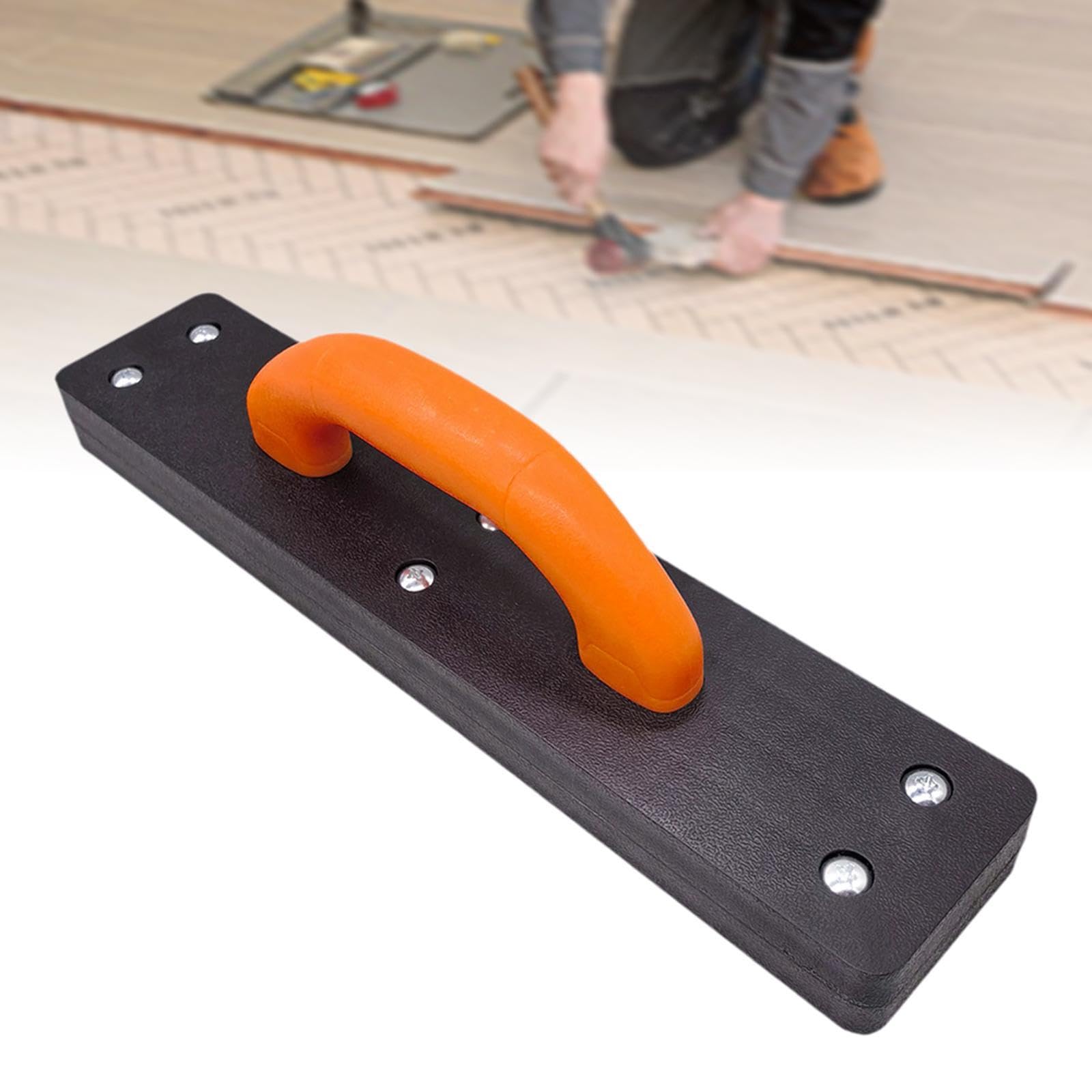 Qianly Bloc de Frappe pour Parquet Stratifié, Accessoire de Mobilier, Outil de Pose de Revêtement de Sol avec Poignée Ergonomique En Polypropylène, Adapté Au, Orange