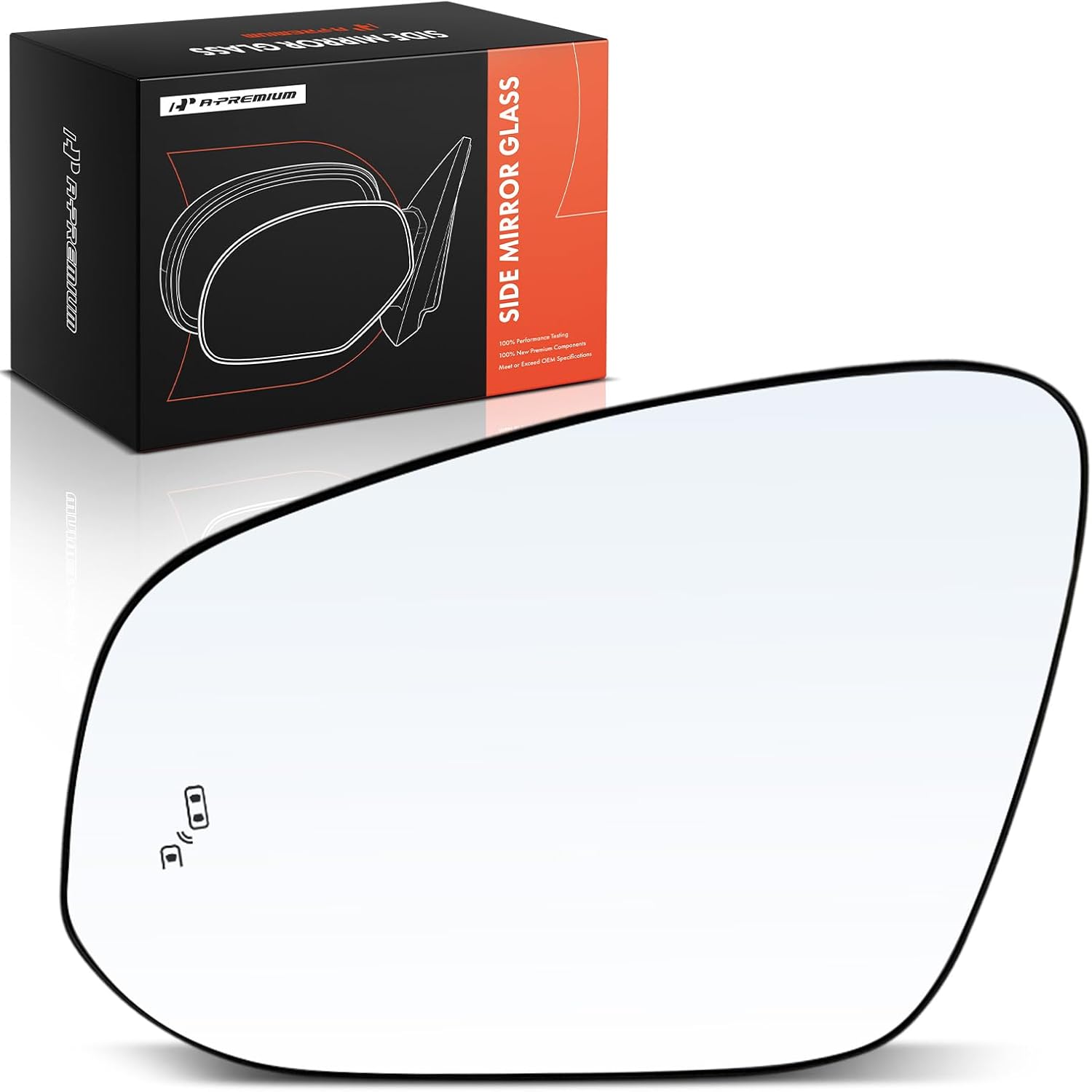 A-Premium Left Driver Side Heated Mirror Glass Compatible with Toyota Tacoma 2024-2025 2.4L - Exterior Side View Flat Mirror with Blind Spot Detection