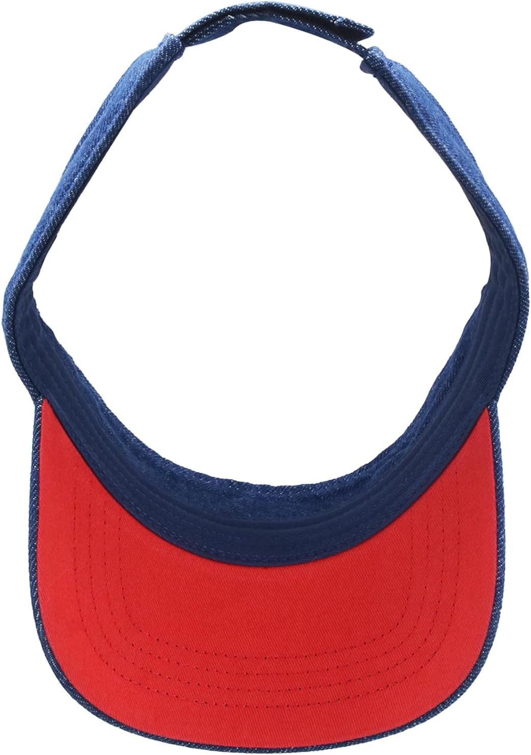 The Rolling Stones Women's Visor Hat, Lips Logo Adjustable Cotton Sun Cap with Curved Brim, Denim, One Size