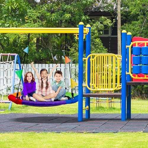 Sorbus 40" Saucer Tree Glider – 220lbs Kids Outdoor Seat with Adjustable Ropes – Durable Net Design for Backyard, Swing Set, or Indoor Us...