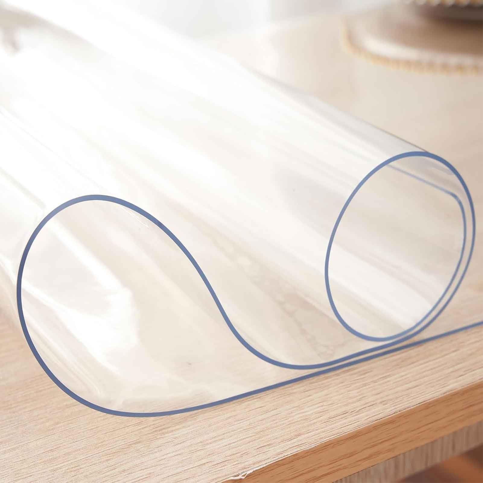 Nappe en plastique vinyle - Protection flexible et résistante de 2 mm d'épaisseur pour bureau, cuisine et salle à manger - Imperméable et facile à nettoyer - Disponible en tailles 90 x 160 cm, 100 x