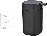 Vista 4 de WENKO Dosificador de jabón Davos, Mate, Negro Mate, 1