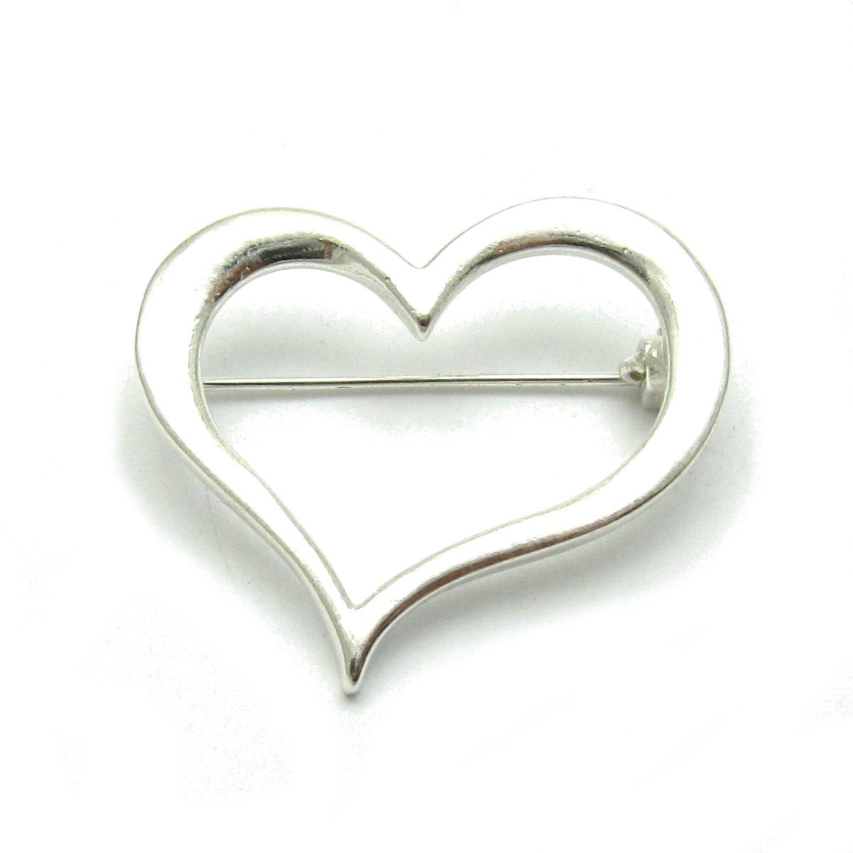 Sterling Silber Brosche Herz massiv 925 Empress