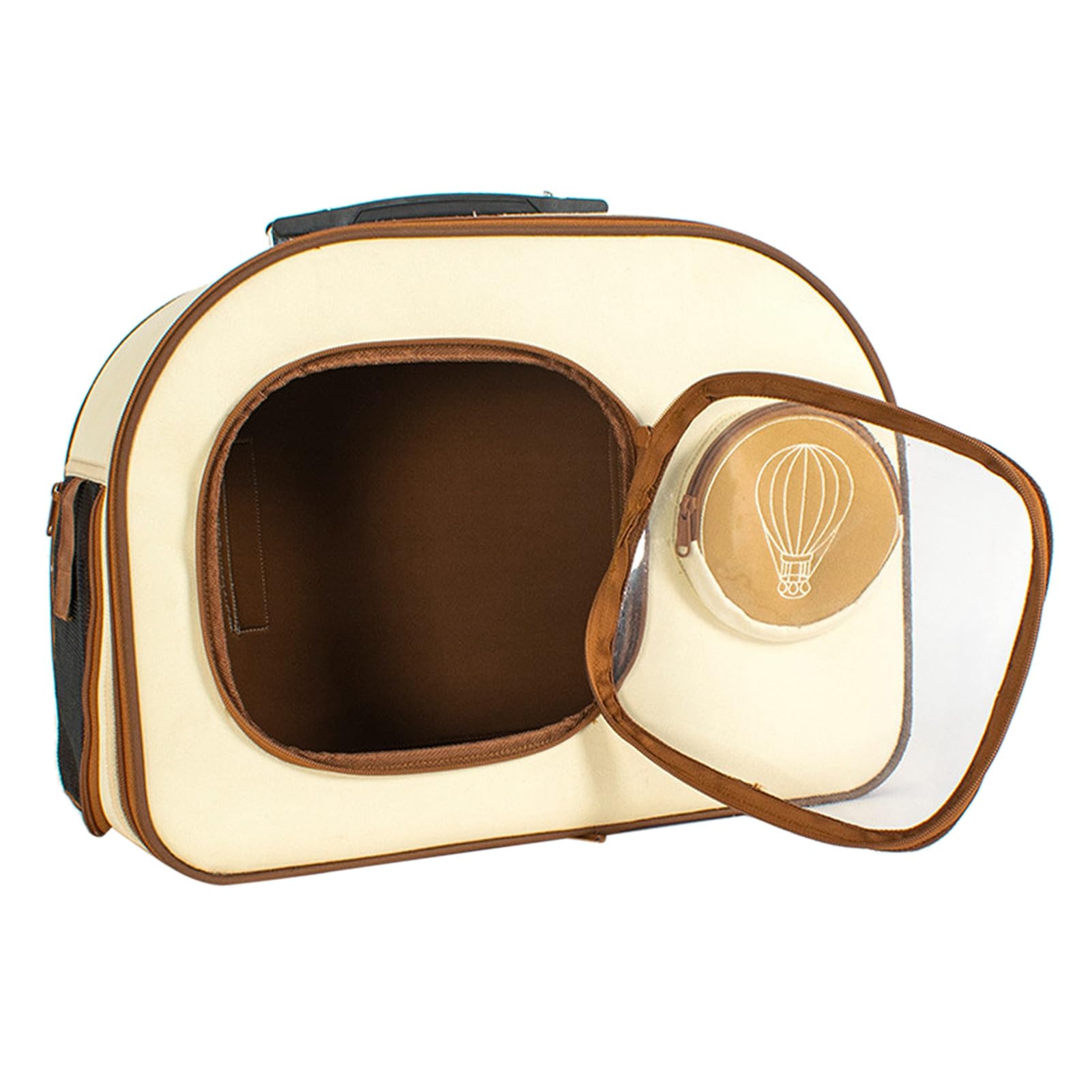 Generic Zaino per Sacchetto per Gatti, Manico in Gomma Backpack Gatto Finestra Trasparente Beige di Grande capacità per il Campeggio (Zaino beige)