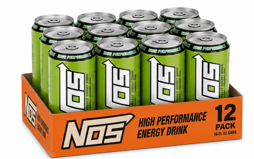 Nos High Performance Energy Drink, Sonic Sour, 16 Oz Can (Pack of 12)