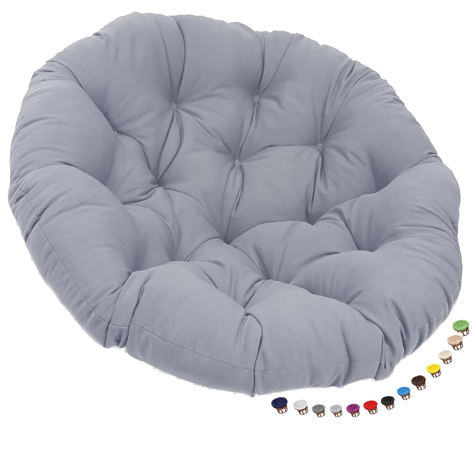 uyeoco Cuscino per Sedie Sospese, Cuscino Poltrona Papasan Rotondo Spessa Comoda Seduta Traspirante Cuscino per Interno ed Esterno Giardino Multifunzionale Lavabile Rotondo(Color 1,60x60cm)