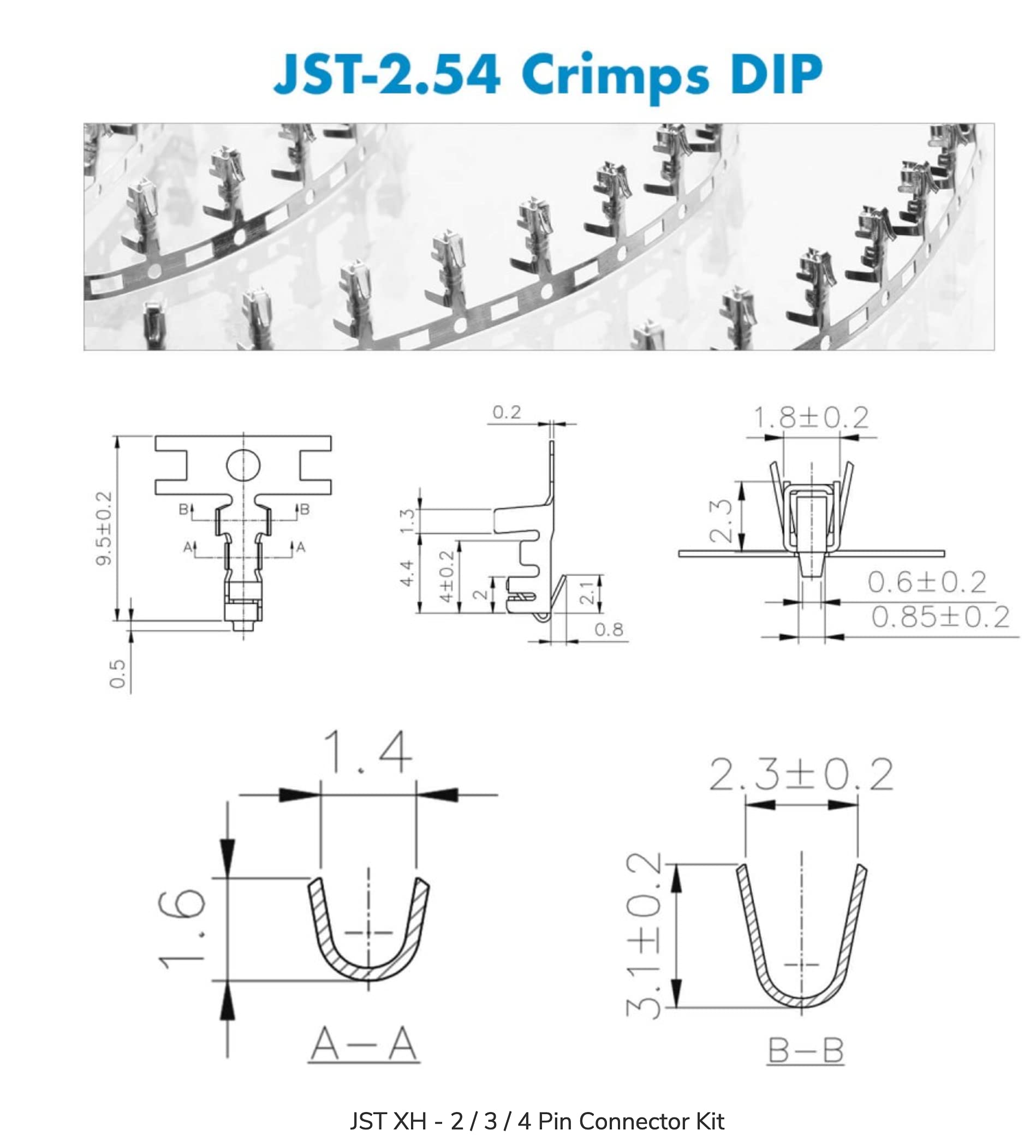 VUNIVERSUM Lot de 5 paires de mini connecteurs JST 1,25 SH 2 broches Premium avec câble Lipo de 15 cm 28 AWG Adaptateur Mr. Stecker Modellbau