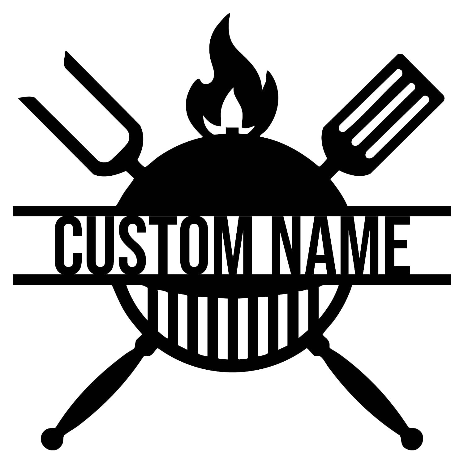 Catannya Style-2 Personalized Bbq Metal Sign, Custom Grill & Bar Name Sign With Est Year, Outdoor Barbecue Decor For Patio, Backyard Or Man Cave, Gift For Dad (Style-2)