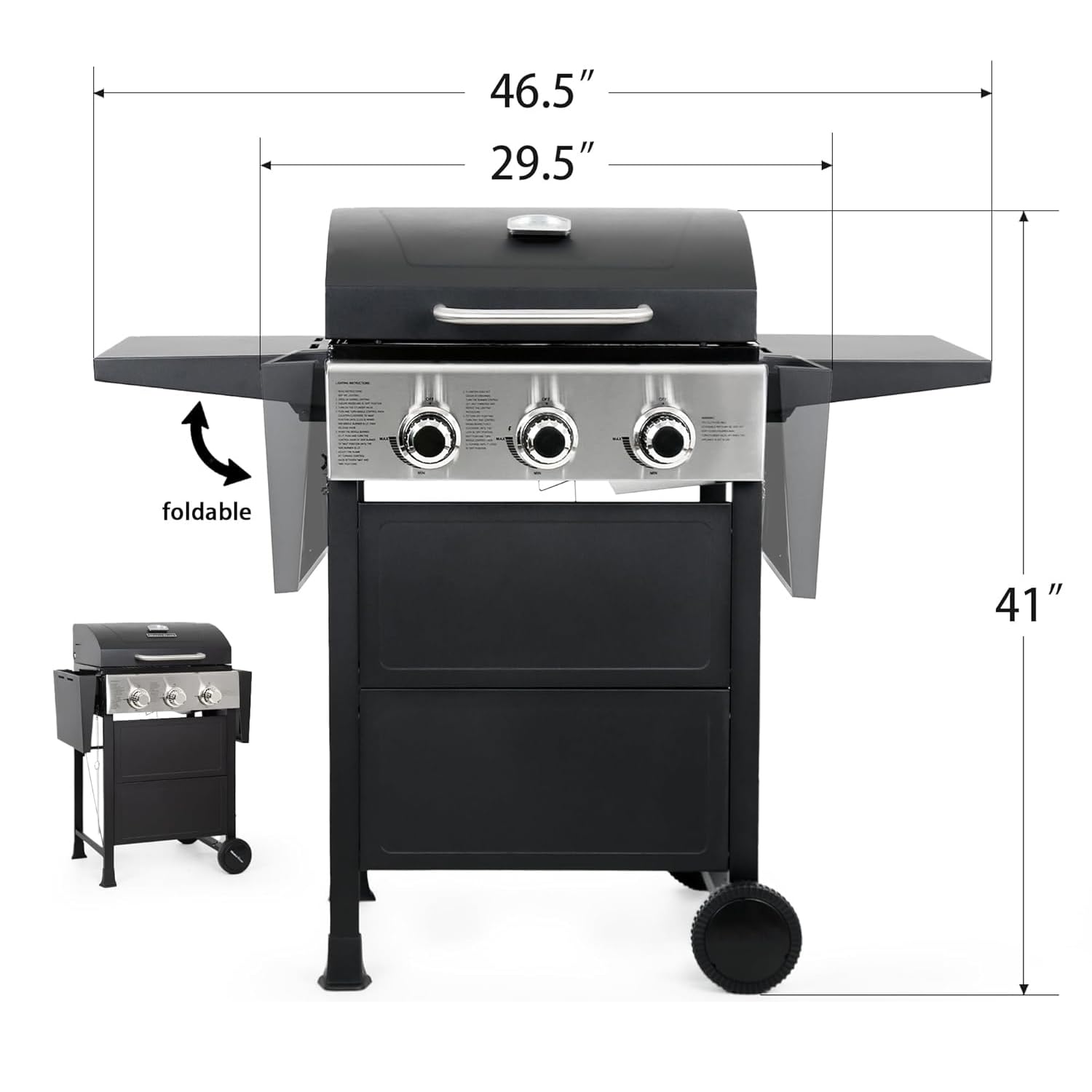 Przenośny grill gazowy ze składanymi stołami regulacja temperatury do gotowania na świeżym powietrzu i spotkań idealny na pikniki i kemping