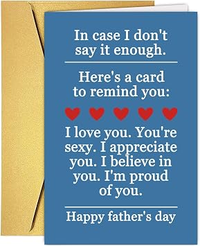 Sweet Fathers Day Card for Husband Boyfriend Fiance, Happy Fathers Day Cards&Gifts from Wife Girlfriend, Wonderful Fathers Day Love You Card for Couple Partner Spouse