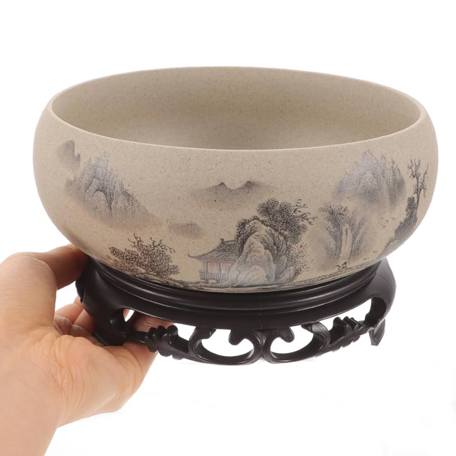 Amazon.com: LIOOBO 1 件組青花瓷蓮花花盆裝飾花盆水耕容器陶瓷