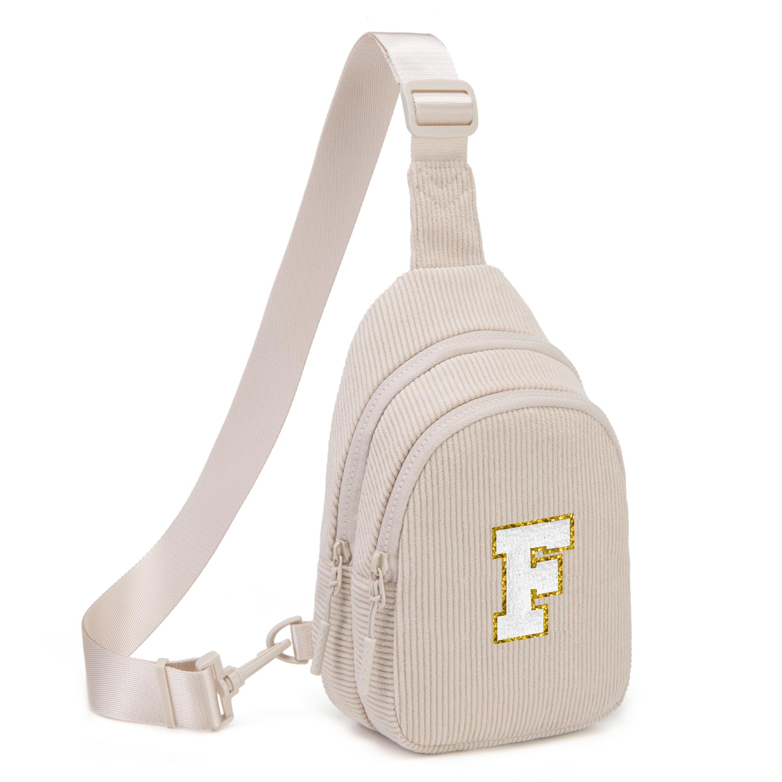 Small Corduroy Sling Bag Initial Crossbody Bag Fanny Pack for Girls Personalized Birthday Gifts for Teen Girls Gifts