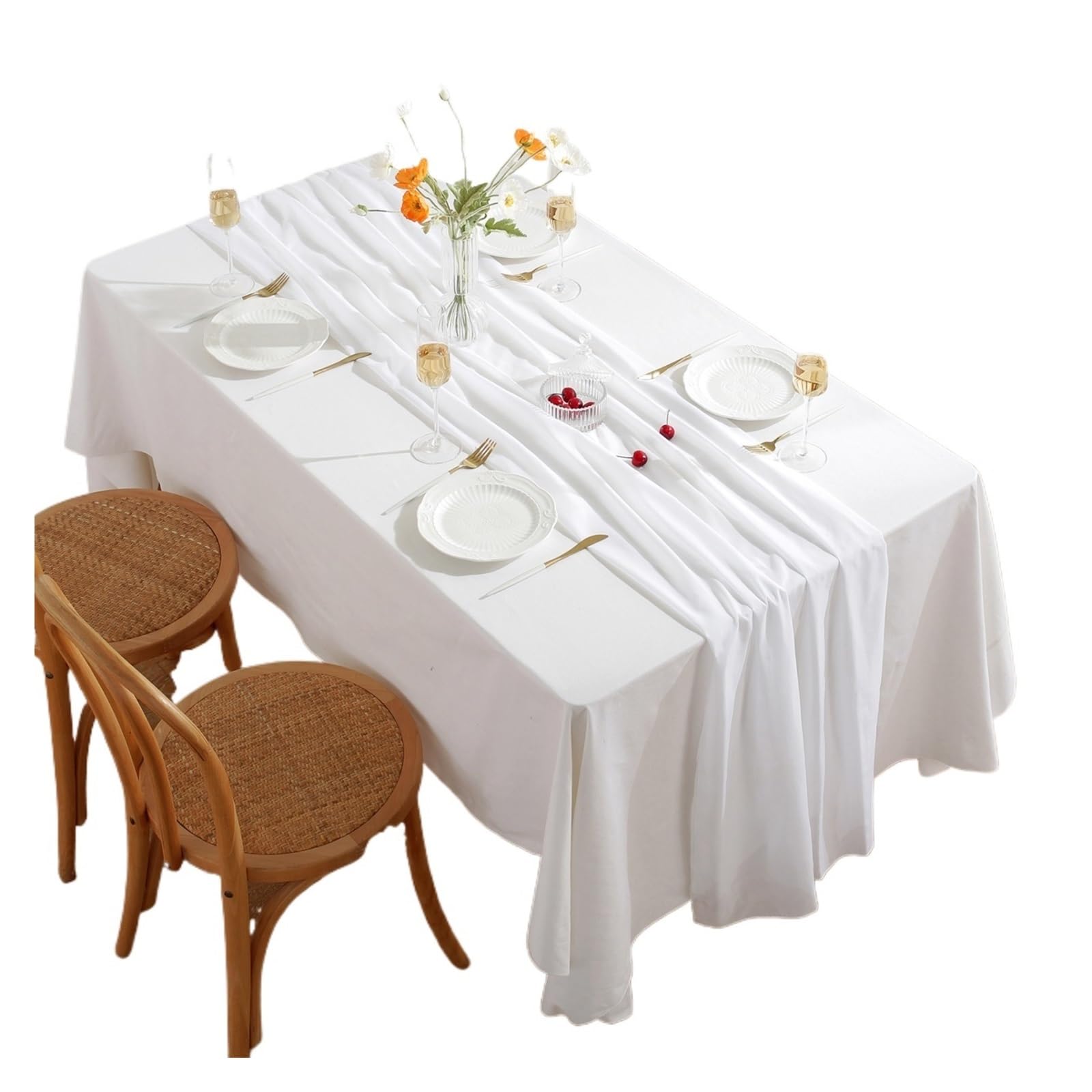 Chiffon Table Runner Chiffon Table Runner Chair Sash Romantic Wedding Runners For Party Decoration(White,30x180cm)