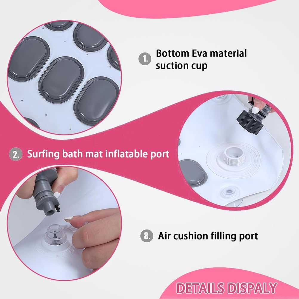 Massaggiatore Portatile per Vasca Idromassaggio, con 6 velocità E Telecomando, Tappetino Idromassaggio Impermeabile per Vasca da Bagno, con Ventose Antiscivolo