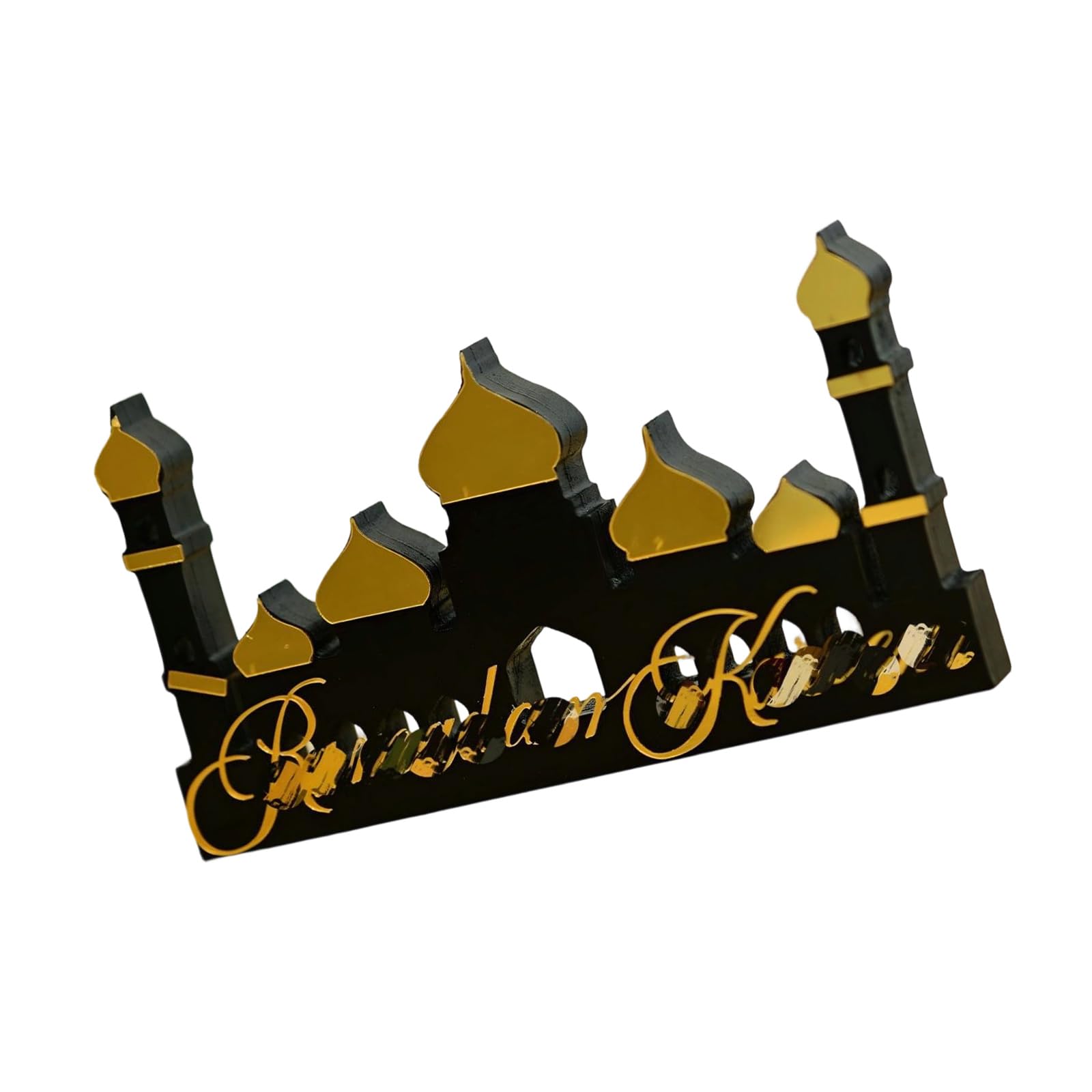 Buxuaaaa Middle Eastern Festival Decoration Wooden Acrylic Building Ornament Tabletop Shelf Display Wooden Decoration
