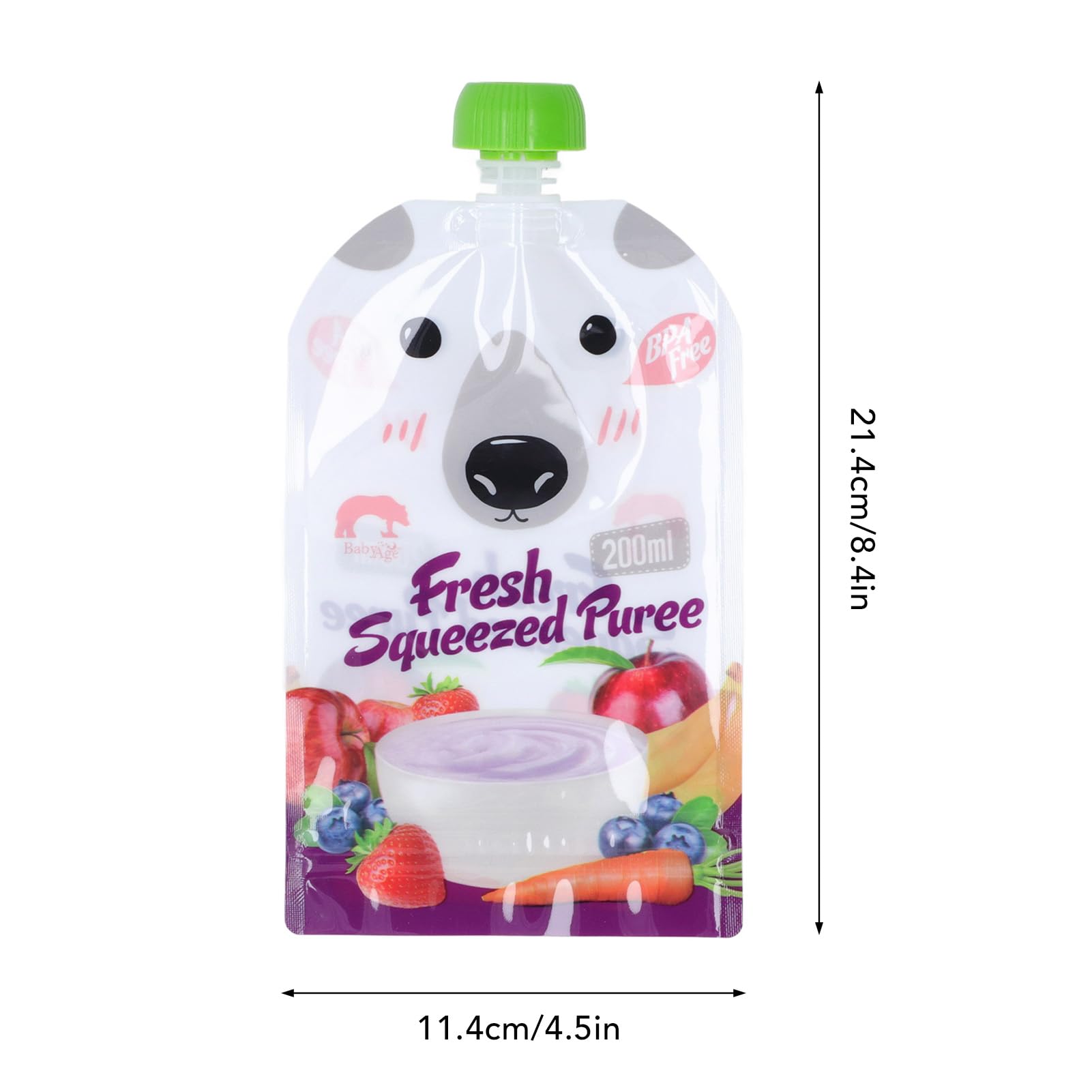 Reusable Food Pouch, LeakResistant Design, 7 oz Capacity, BPAFree, Easy to Clean, OntheGo Storage for Baby Food, Snacks, Purees, and Healthy Meals, Perfect for Picnics and Travel