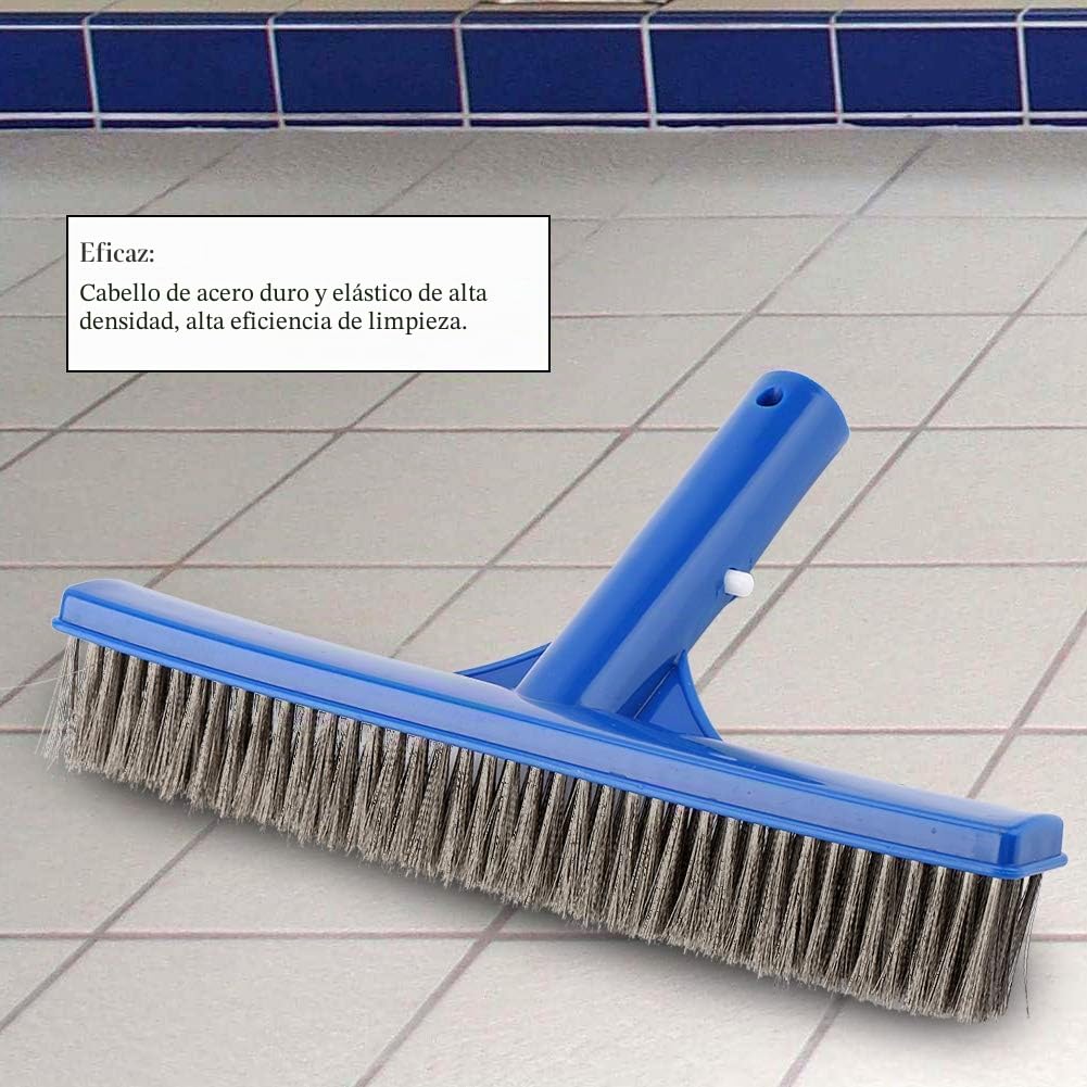 Cepillo de Acero para Piscina de 10 Pulgadas, Cepillo de Algas para Piscina de Alambre Resistente, Suministros de Limpieza de Piscinas para Paredes Inferiores, Manchas de óxido en el concreto