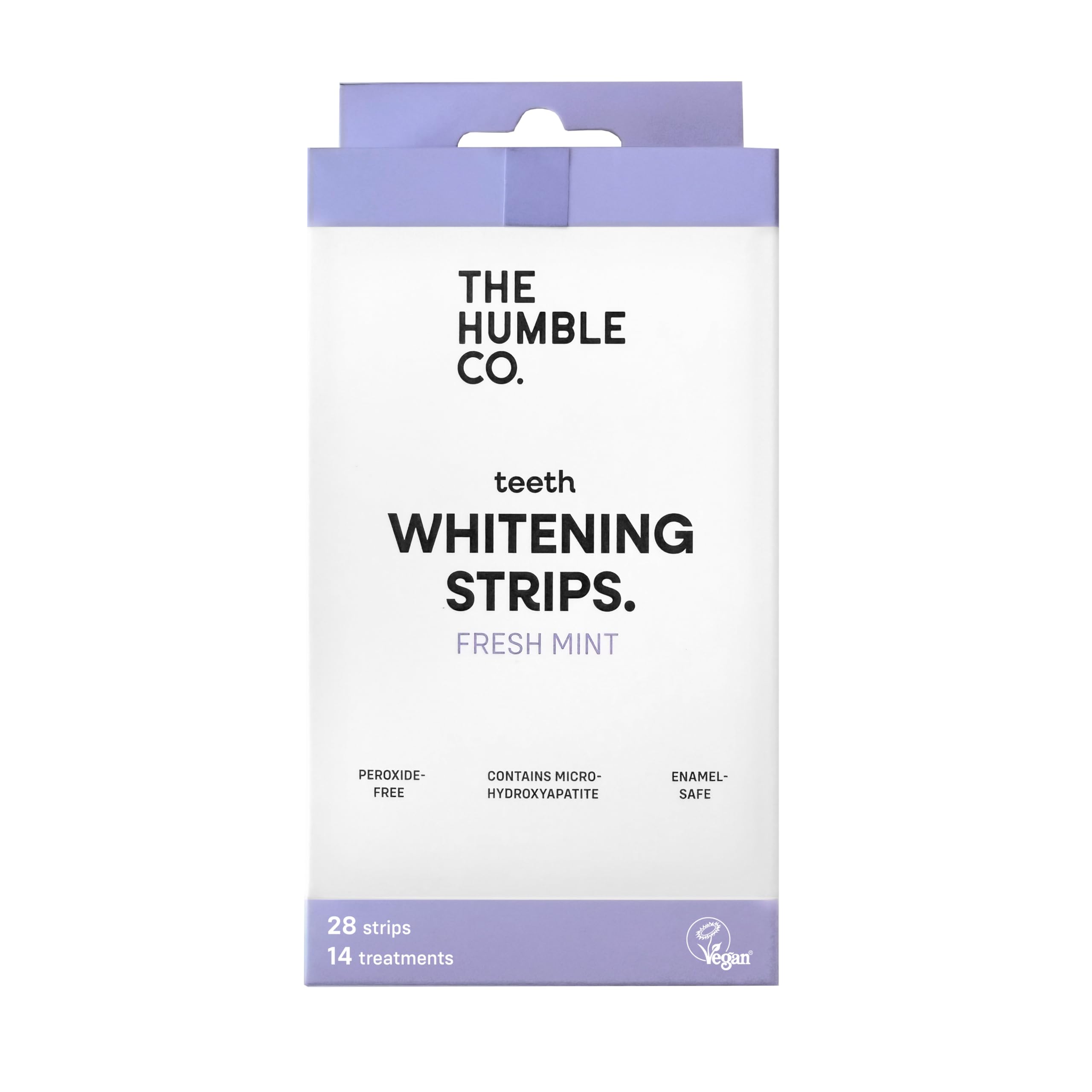 The Humble Co. Diş Beyazlatma Bandı Nane Teeth Whitening Strips - Fresh Mint (28 Strips) Peroksit içermez –dişlere ve diş etlerine karşı nazik, Hidroksiapatit ile güçlendirilmiş