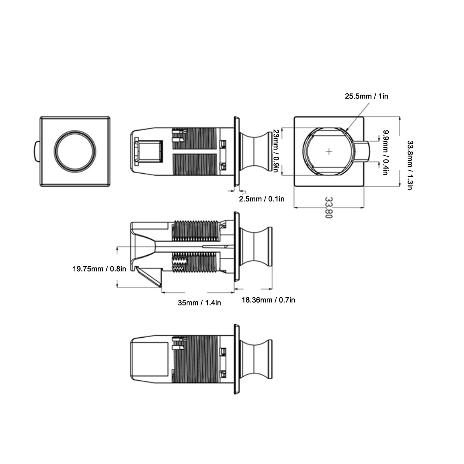 Serrure D'armoire à Bouton Poussoir, Loquet de Placard élégant sans clé pour Camping-car, Yacht, Camping-car (Couleur de perle unique)