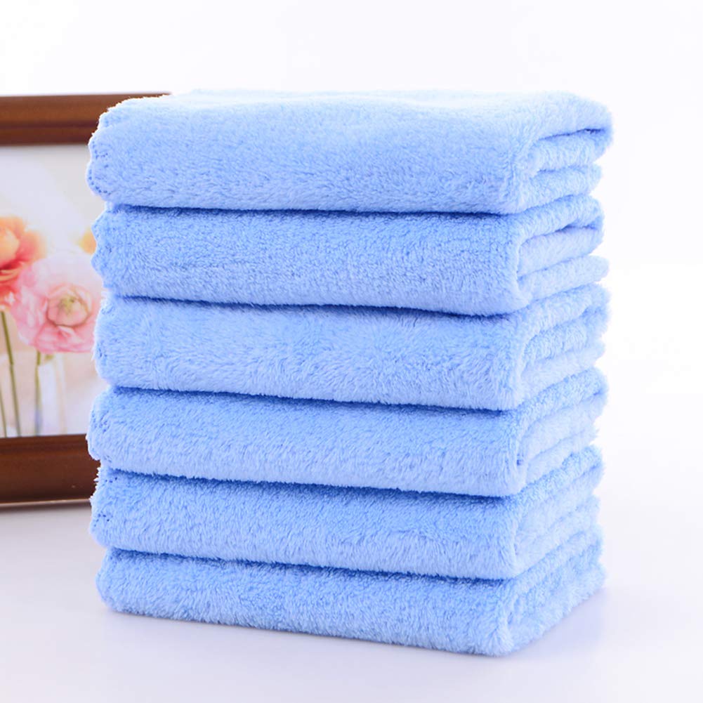 12 Pack Baby Washcloths, GISITIO Extra Absorbent and Soft Wash Clothes for Newborns, Infants and Toddlers - Microfiber Coral Fleece 12x12 Inches (Sky Blue) : Baby