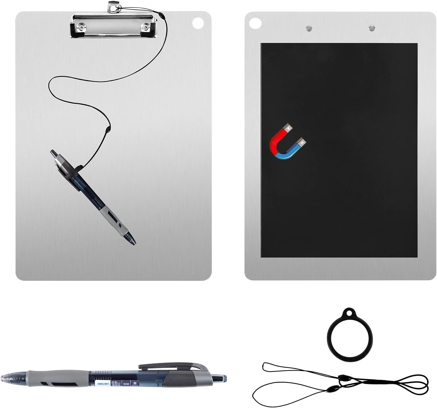 Metal Clipboards with Pen Attached Stainless Steel Board with