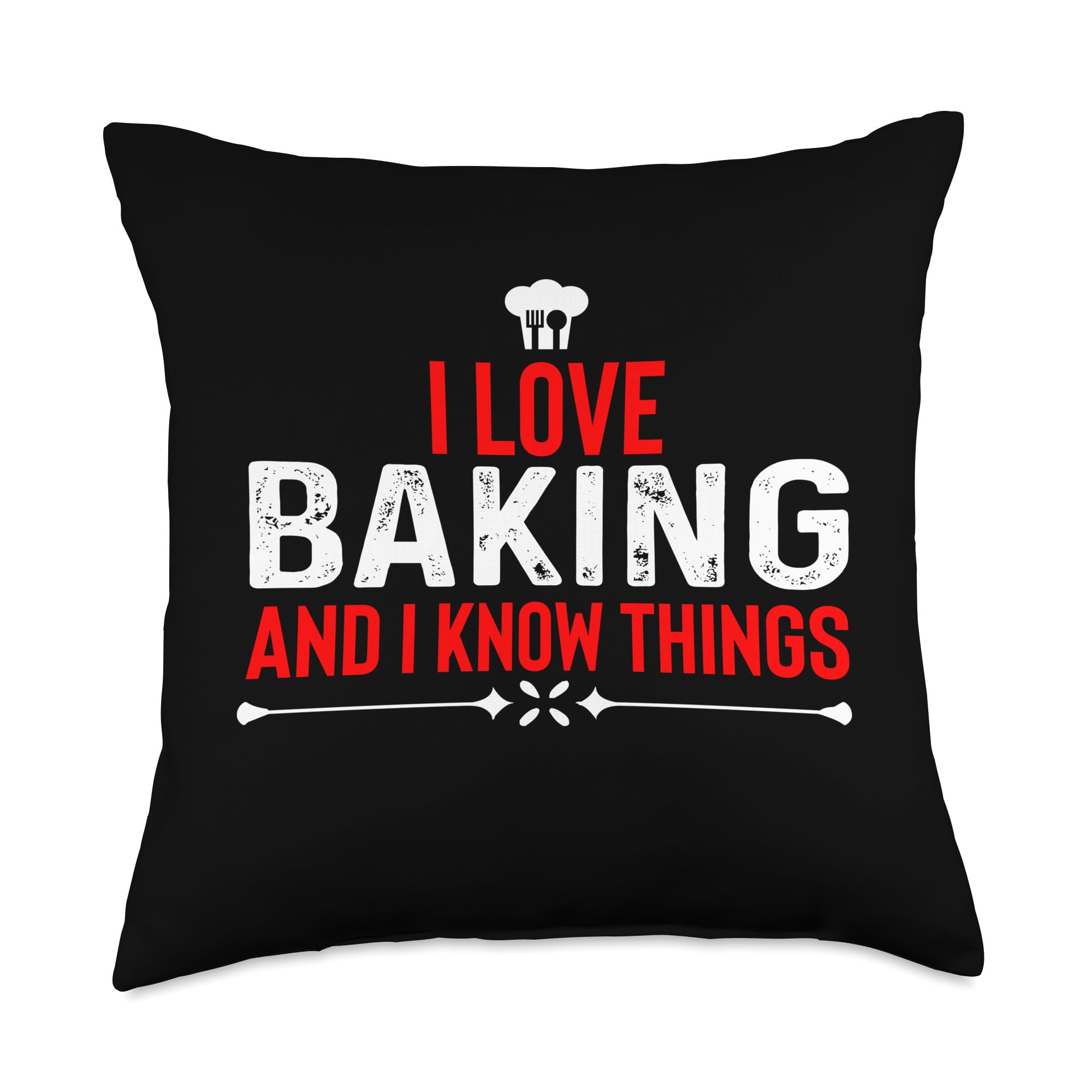 Baking Chef Culinary i Love Baking Cookies Cupcakes Funny Throw Pillow
