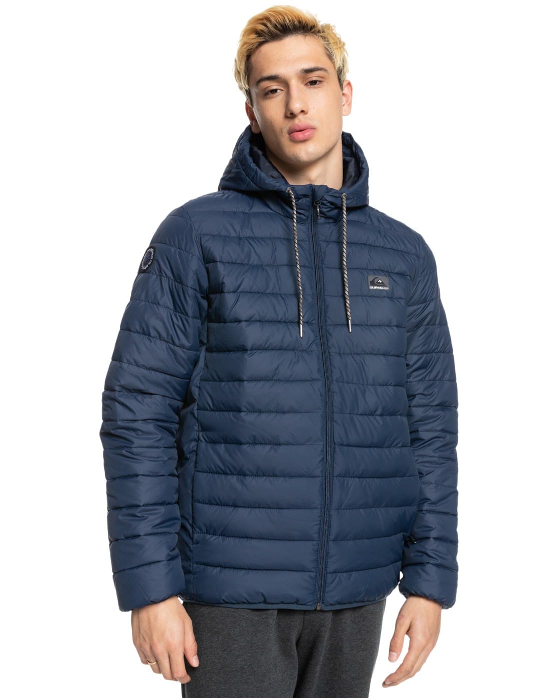 Quiksilver Young Mens Scaly Hood Windbreaker, Navy Blazer, S UK