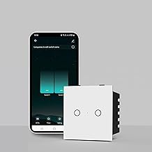 AZIOT SMART MODULAR 2 GANG TOUCH SWITCH (16amp Each) - GLASS (Not Acrylic): Elevate Your Home with Effortless Control (Fits in Anchor Roma Classic and similar plates) White