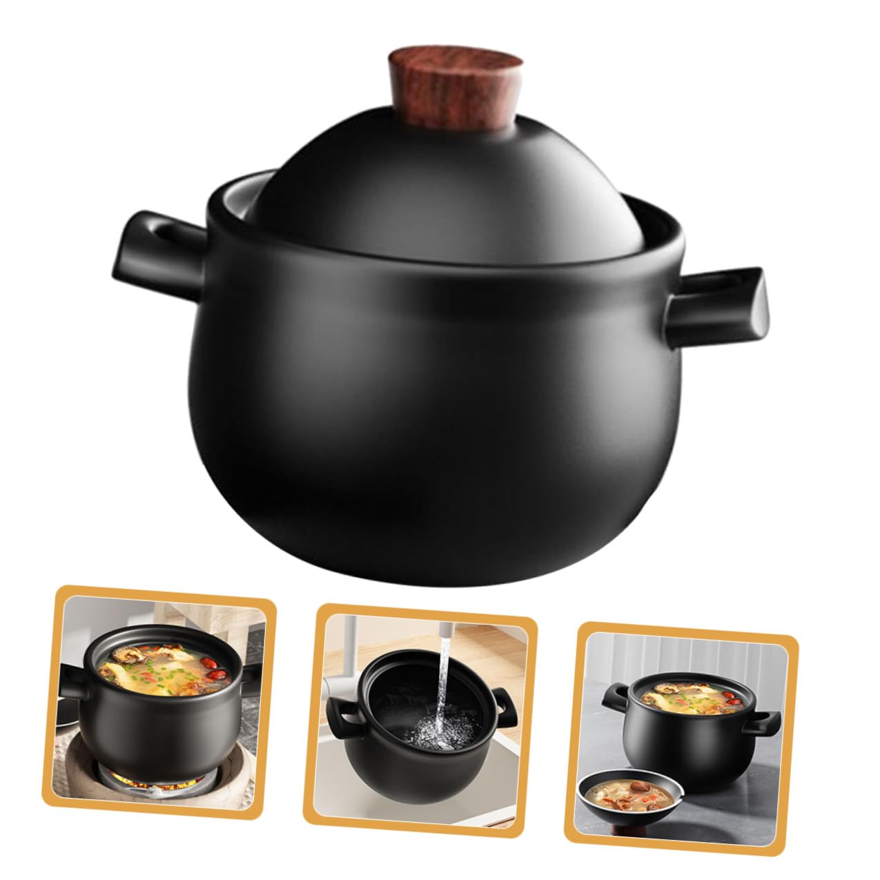 Homoyoyo Pentola in Ceramica 18L per Stufati e Zuppe Casseruola Resistente per Fornello a Gas con Superficie Antiaderente Liscia Utensili da Cucina per Uso Domestico e Ristoranti
