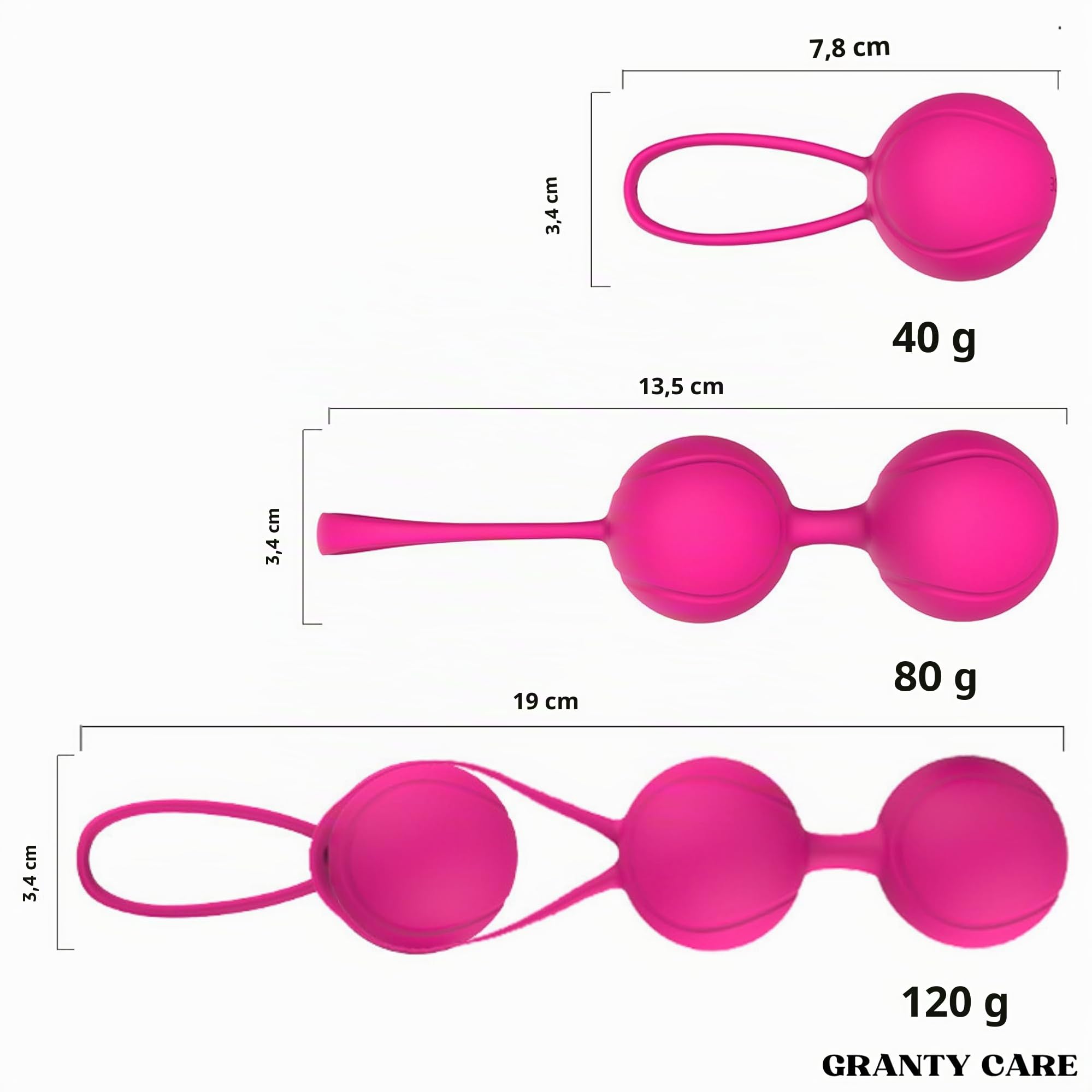 GRANTY Boules de Geisha - 2 PCS Boules de Geisha Rééducation du Périnée - NOUVEAU DESIGN Boule de Geisha - Boules de Geisha Plaisir Femme - Boules de Geisha Amazon