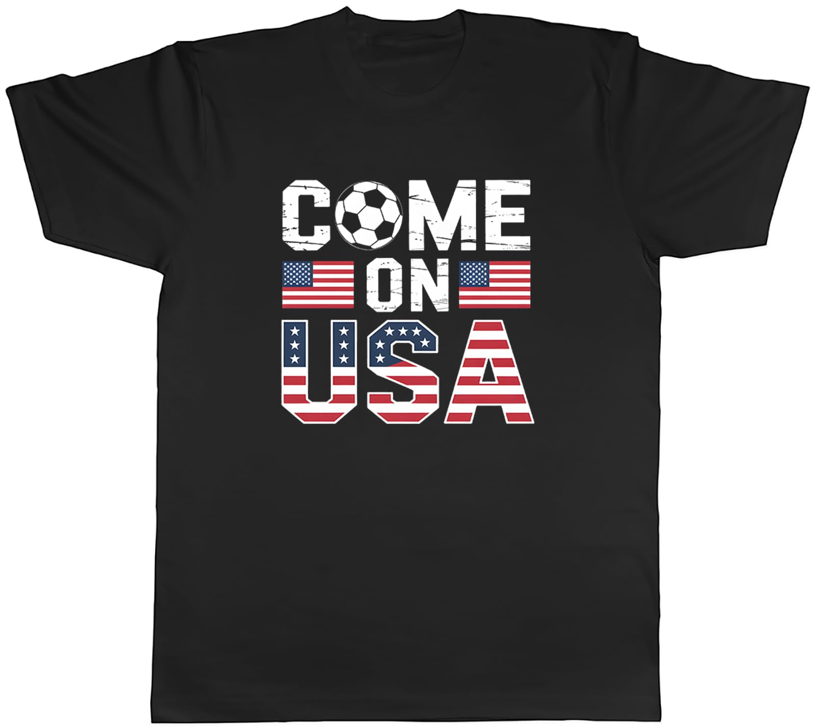 Shopagift Come on USA Supporter Football Fan Mens Black T-Shirt Tee