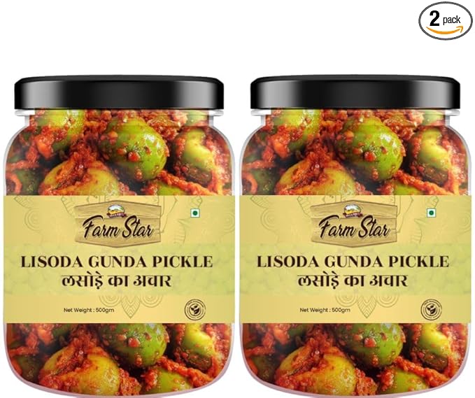 Combo Pack of LISODA Gunda Pickle | 100% Fresh & Homemade(500gm+500gm) 1KG