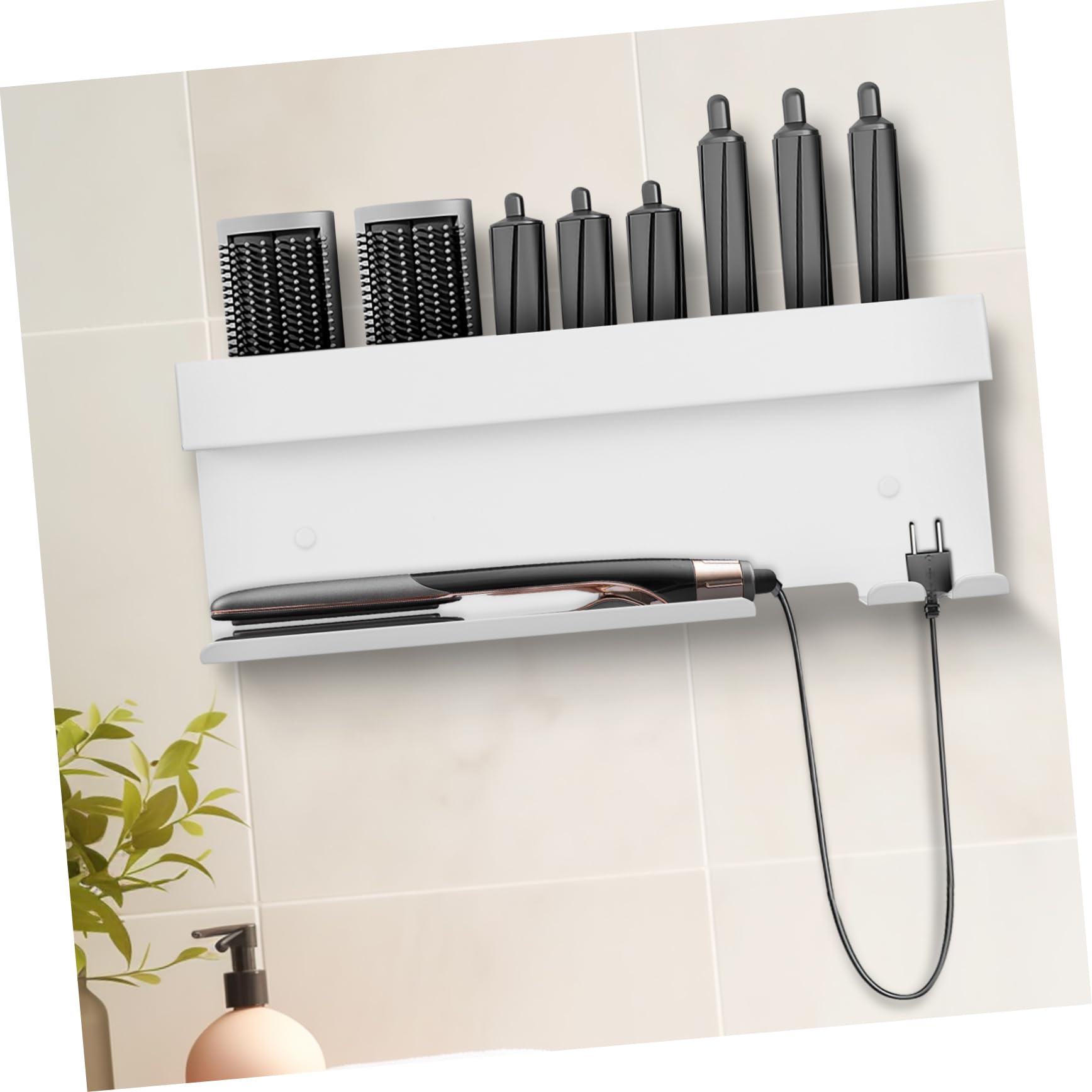 Ipetboom Organizador De Herramientas Para El Cabello De Pared Soporte De Aluminio Para Secador De Pelo - Organizador De Herramientas Para El Cabello De Pared - Soporte Sin Taladro Para
