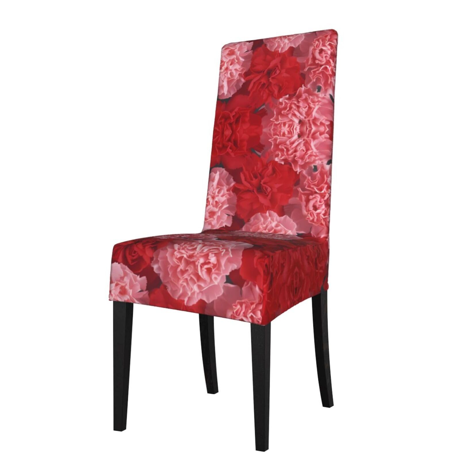 YYHWHJDE Pink peony Prints Dining Chair Throw Covers – Stretchable Polyester Blend Protects Your Chairs with Easy Style & Easy Care