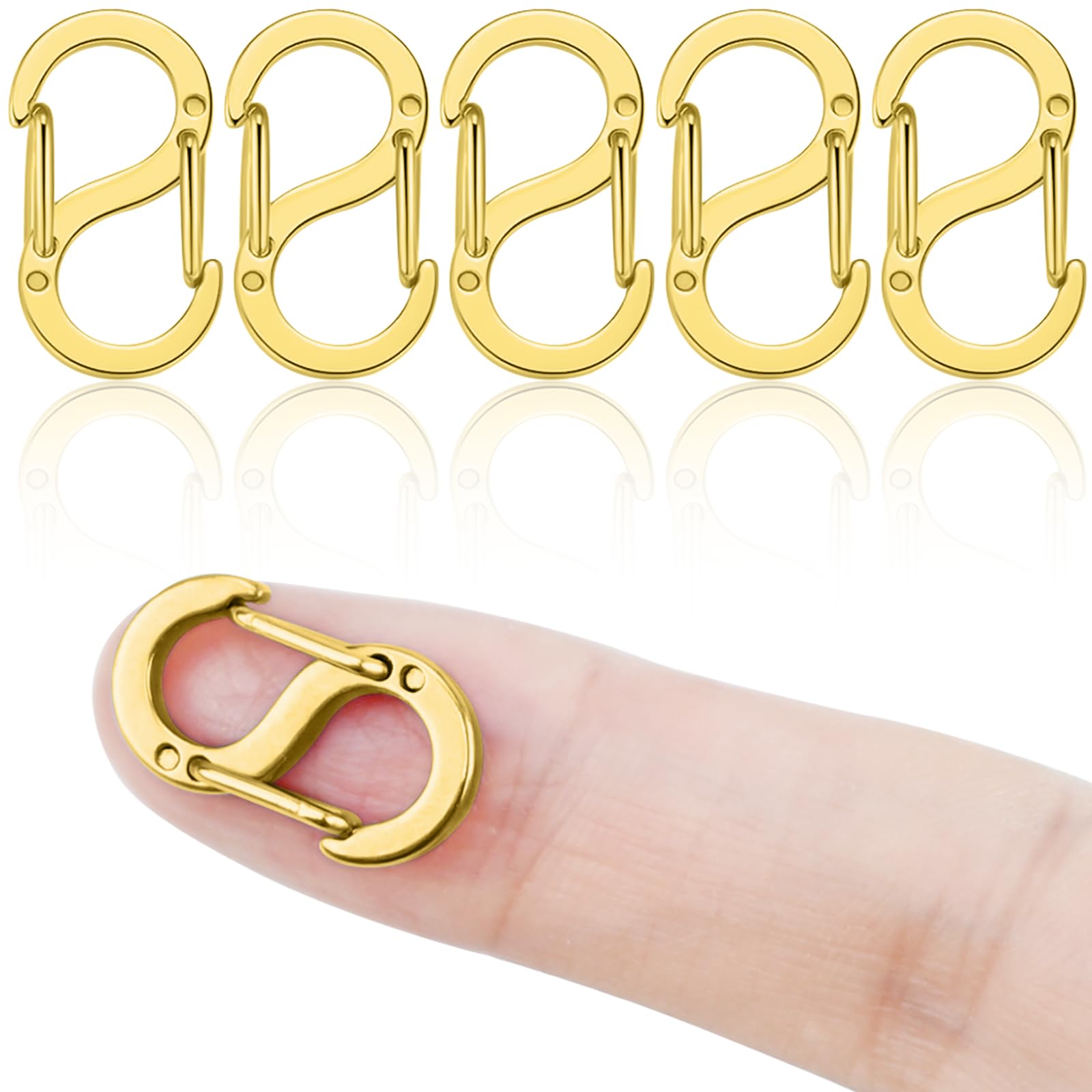 JAXICREY 10 Pcs Gold Lobster Clasp, Stainless Steel Chain Shortener, Lobster Clasps Double Opening