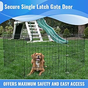   Iconic-Pet-Portable-Foldable-Metal-Wire-Dog-Exercise-Playpen-Eight-Panel-Pen-64-Width-24-Height